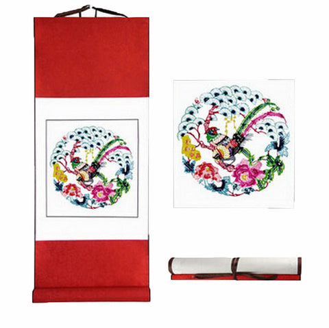 Chinese Traditional Ideas Paper-Cut Adornment Picture(Chook and Peony)
