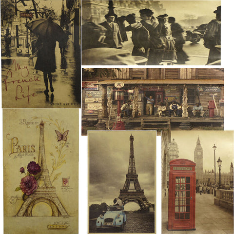 Six Posters Cool Cheap Posters Wall Posters Reminiscence Retro Random Style