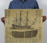Empire Of Ancient Warships  Nostalgic Retro Kraft Paper Poster