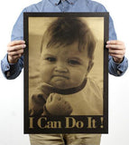 Retro Nostalgia kraft Poster Bar Living Room Decorative Boy I Can Do It