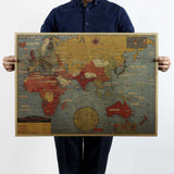 Paper Old World Map Navigation Bar Interior Decorative Painting Posters Kraft