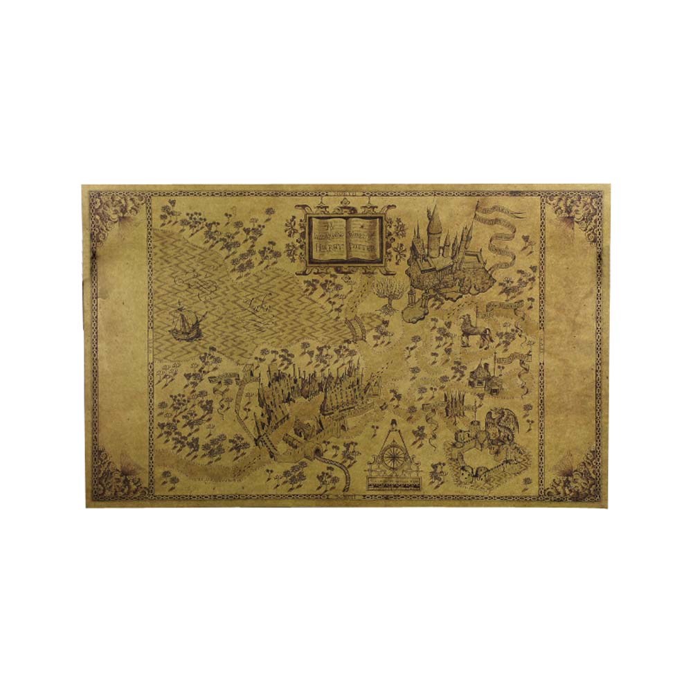 Map Navigation Bar Interior Decorative Painting Posters Kraft Paper Old World