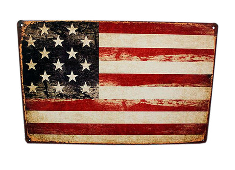 [US Flag]Wall Decor Tin Metal Drawing Vintage Retro Classic Plaque Prints