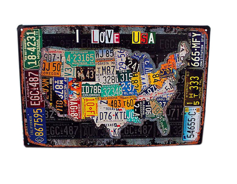 [Map] Wall Decor Tin Metal Drawing Vintage Retro Classic Plaque Prints