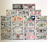 [READ MY LIPS] Wall Decor Tin Metal Drawing Old License Number Prints