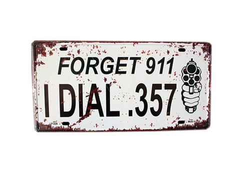 [FORGET] Wall Decor Tin Metal Drawing Old License Number Prints