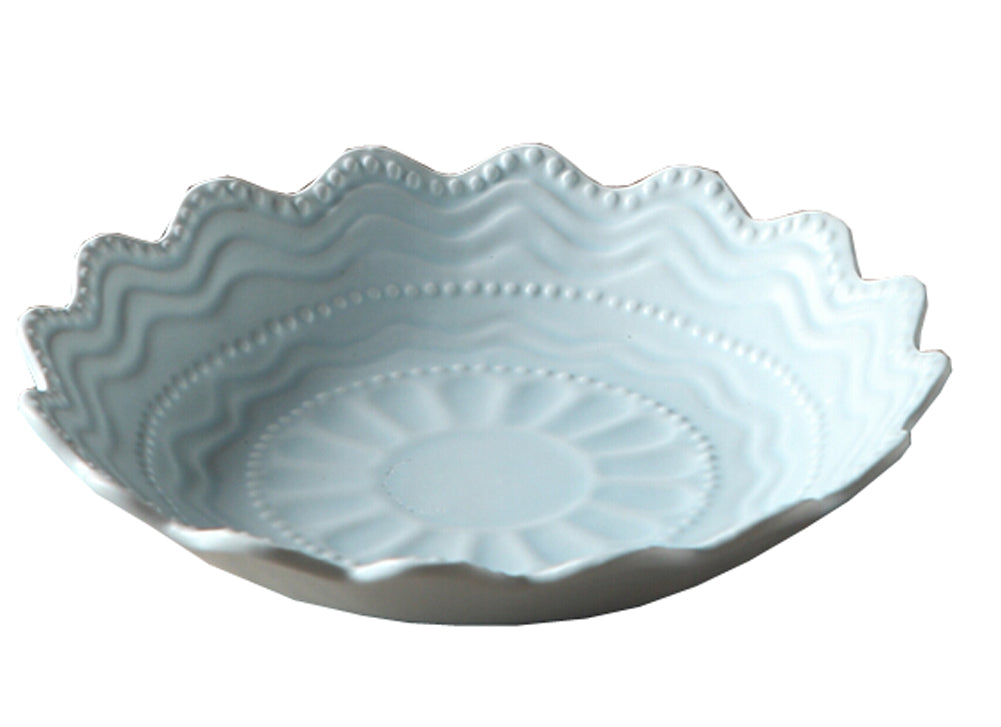 Ceramics Serving Dishes Trays Platters Candy Dishes Decorative Tray Breakfast plate 8.5 Inch (Blue)