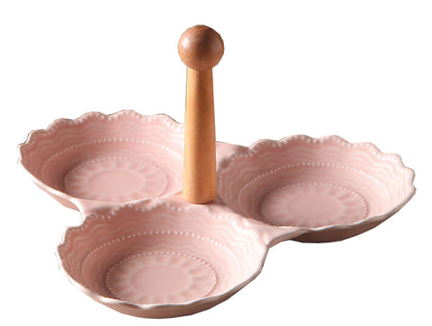 One Ceramics Serving Dishes Trays Platters Candy Dishes Decorative Tray Fruit Plate (Pink)