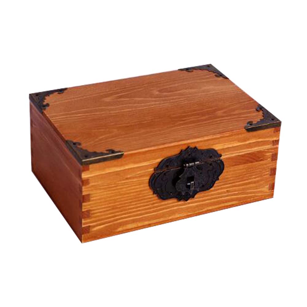 Wooden Retro Cosmetics Storage Box Jewelry Storage Box  With Lock #6