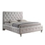 BAXTON STUDIO STELLA CRYSTAL TUFTED WHITE MODERN BED WITH UPHOLSTERED HEADBOARD - QUEEN SIZE
