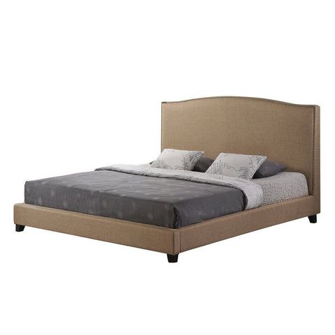 Baxton Studio Aisling Dark Beige Fabric Platform Bed-Queen Size