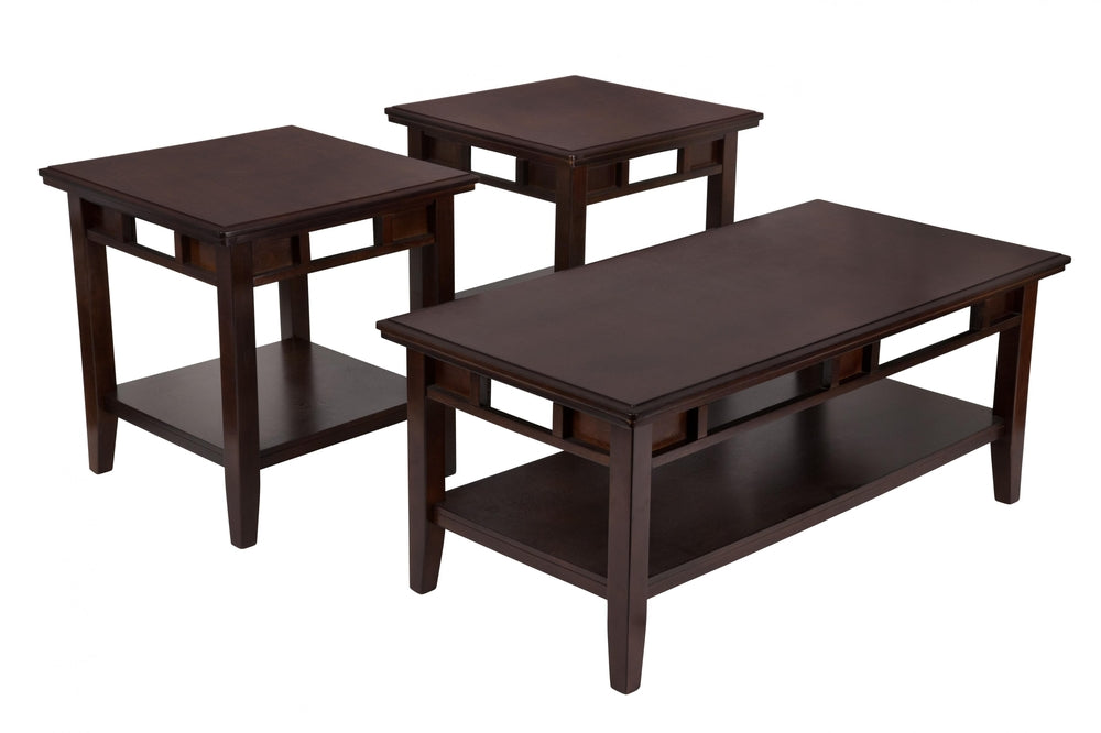 Signature Design by Ashley Logan - 3 Piece Occasional Table Set Dark Brown
