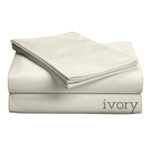 Luxe Collection 618tc Low Profile Cotton Sateen Sheet Set - Twin XL Ivory