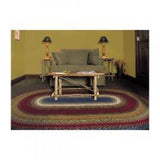 COTTON BRAIDED RUG OVAL LOG CABIN 4' x 6'