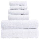 Luxury Hotel & Spa Towel 100% Genuine Turkish Cotton 6 Piece Towel Set -White- Bamboo