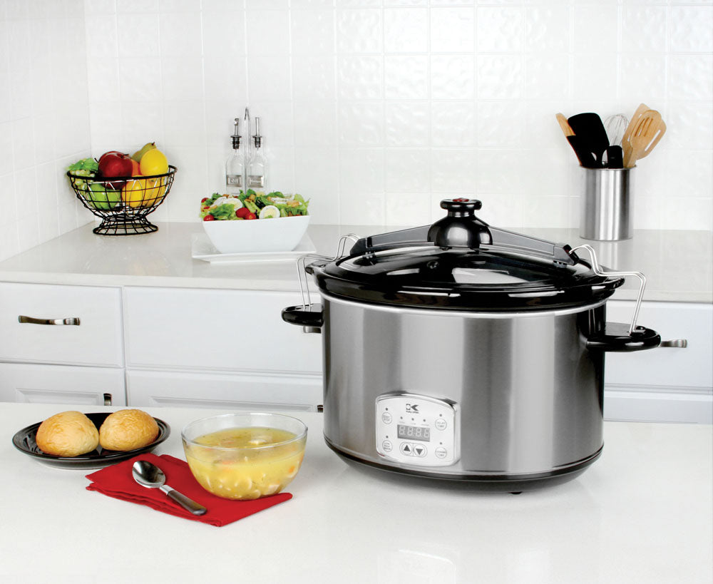 Crock-Pot 8-Quart Stainless Steel Round Slow Cooker in the Slow