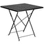 28'' Square Indoor-Outdoor Steel Folding Patio Table - Black
