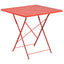 28'' Square Indoor-Outdoor Steel Folding Patio Table - Coral