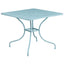 35.5'' Square Indoor-Outdoor Steel Patio Table (Sky Blue)