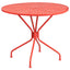 35.25'' Round Indoor-Outdoor Steel Patio Table - Coral