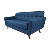 RETRO MID CENTURY NAVY BLUE FABRIC SOFA