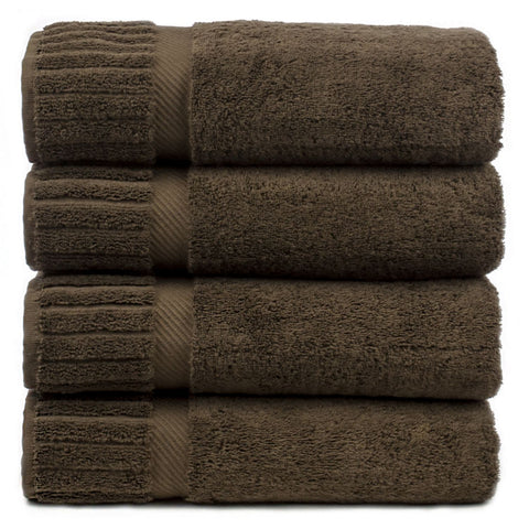 Bare Cotton Luxury Hotel & Spa Towel 100% Genuine Turkish Cotton Bath Towels - Beige - Piano - Set of 4