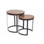 Round Iron Nesting Table, Brown, Set of 2