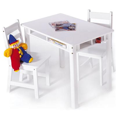 Rect Table Chair Set White