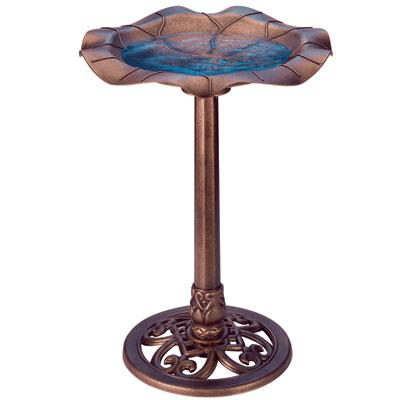 Lily Leaf Bird Bath Copper