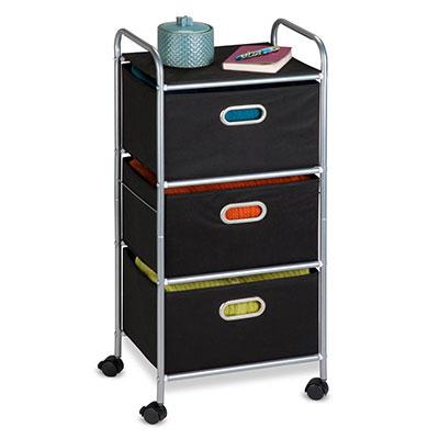 3 Drawer Rolling Fabric Cart