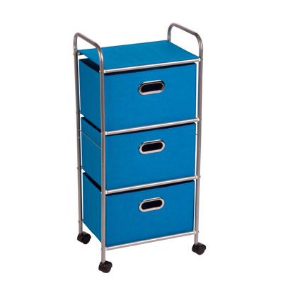 3Drawer Rolling Fabric Cart Bl