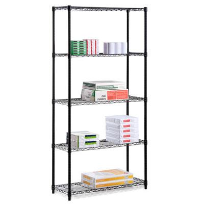 72" Five Tier Shelf Black