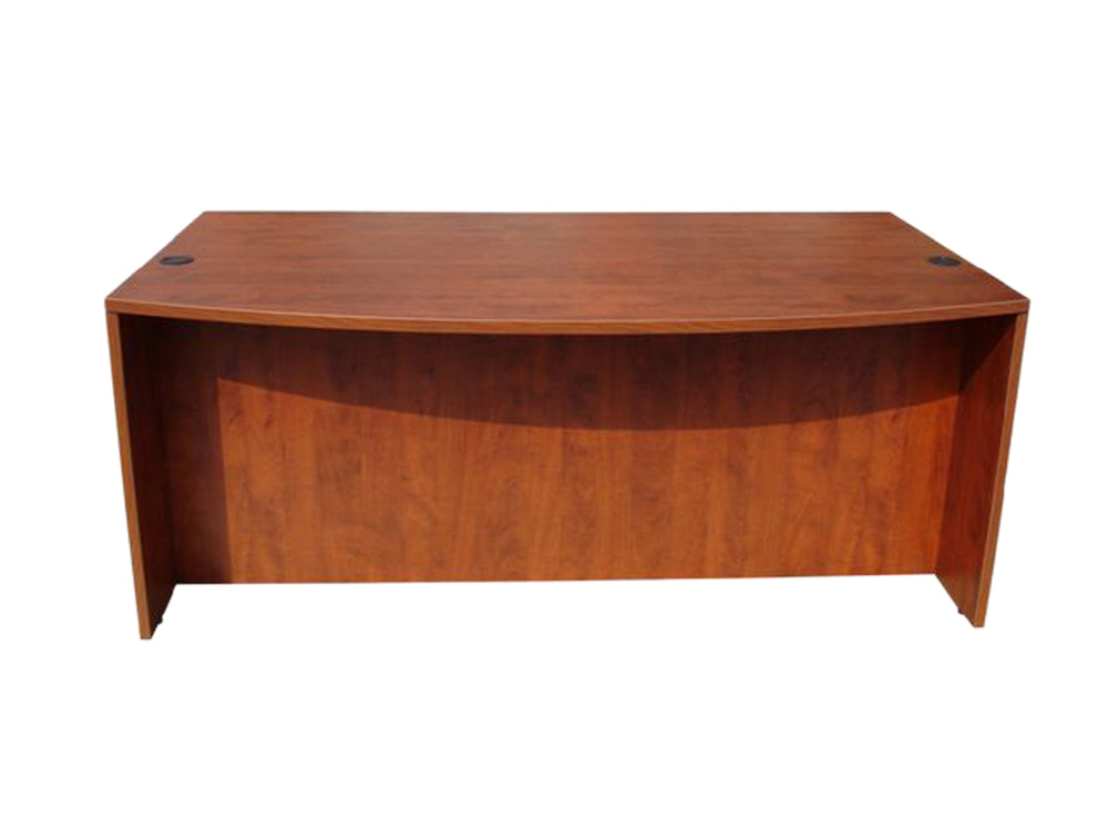 Boss Office Furniture Bow Front Desk Shell, Cherry 71"Wx36/41"Dx295"H