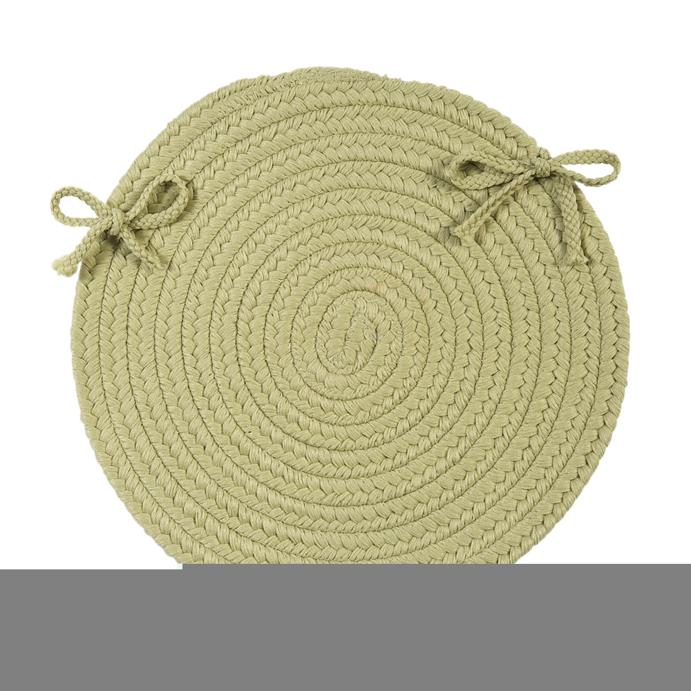 Colonial Mills Boca Raton Braided Polypropylene Celery Chair Pad - Set of 4