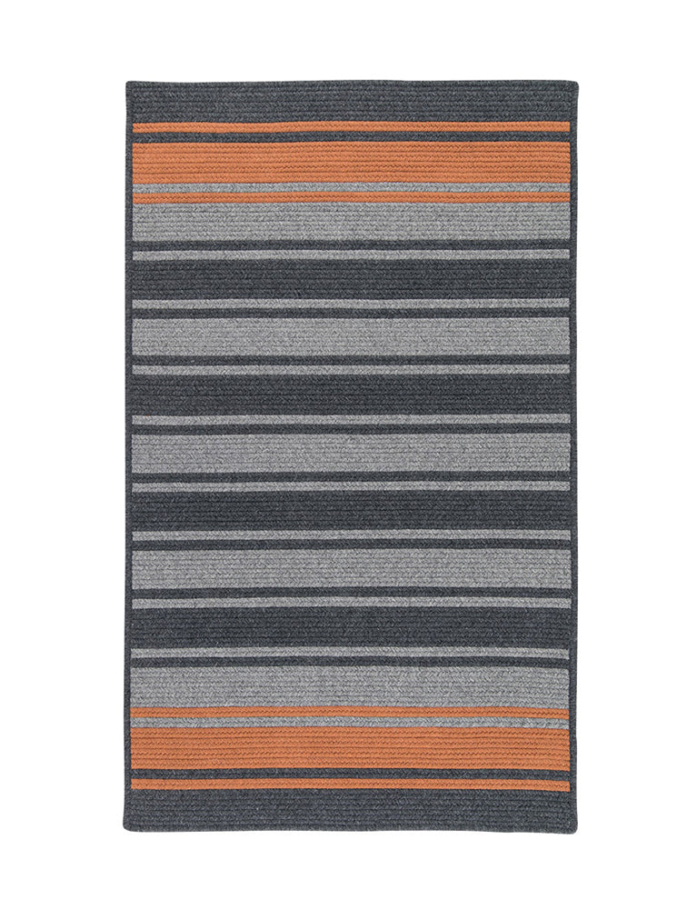 Colonial Mills Frazada Stripe Charcoal & Orange 3'x5' Rectangle Rug