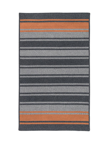 Colonial Mills Frazada Stripe Charcoal & Orange 5'x7' Rectangle Rug