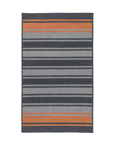 Colonial Mills Frazada Stripe Charcoal & Orange 8'x10' Rectangle Rug