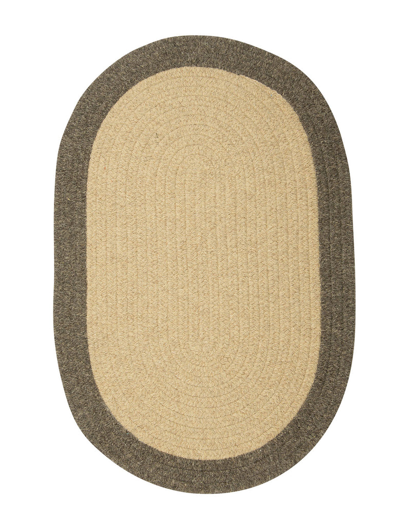 Colonial Mills Braided Hudson Beige 2'x4' Reversible Oval Area Rug