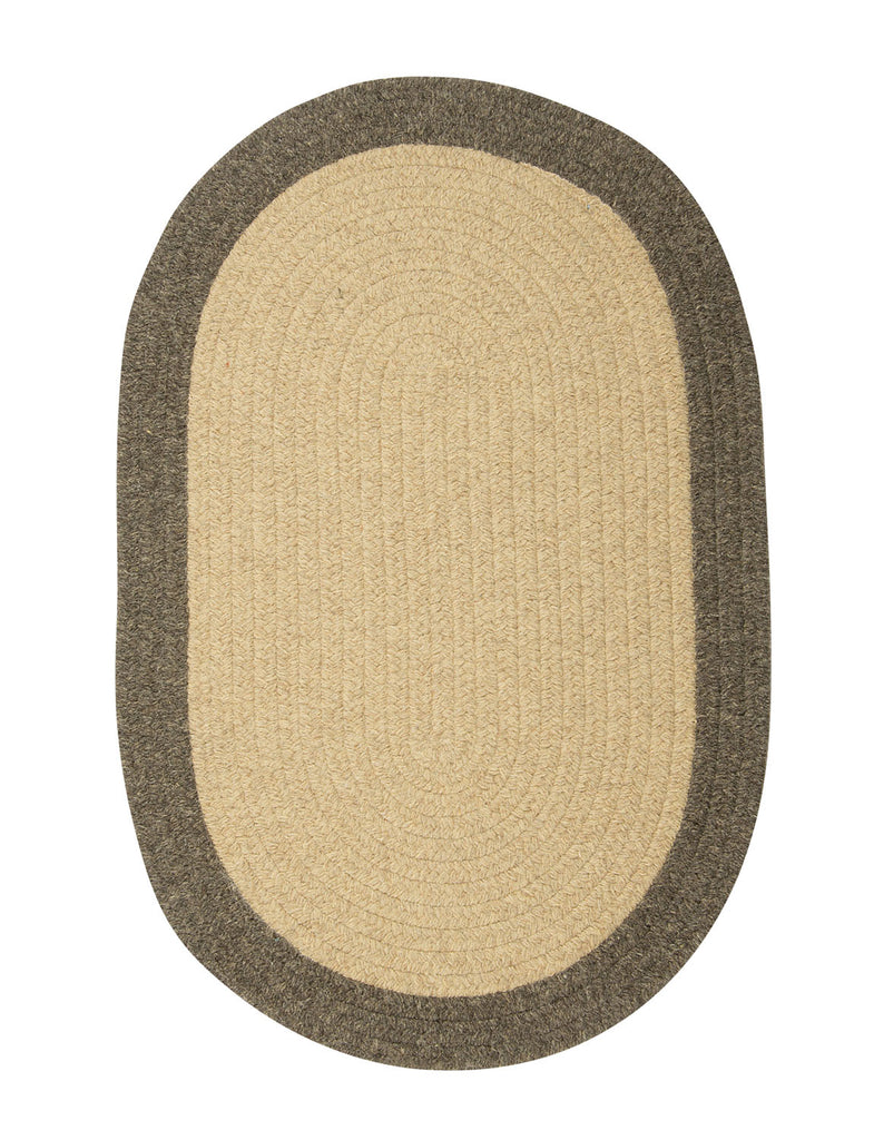 Colonial Mills Braided Hudson Beige 2'x12' Reversible Oval Area Rug