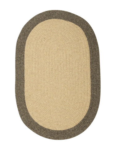 Colonial Mills Braided Hudson Beige 3'x5' Reversible Oval Area Rug