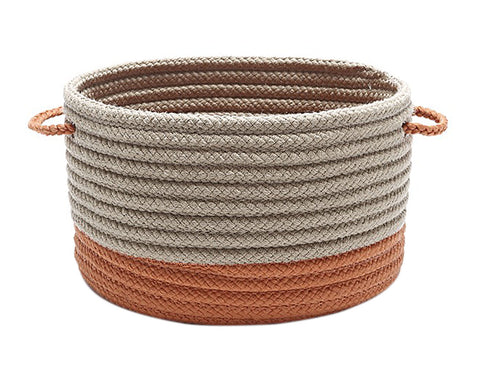 Colonial Mills Marina Braided Utility Basket Round 12x12x12 Orange