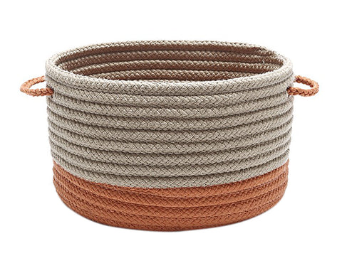 Colonial Mills Marina Braided Utility Basket Round 15x15x18 Orange