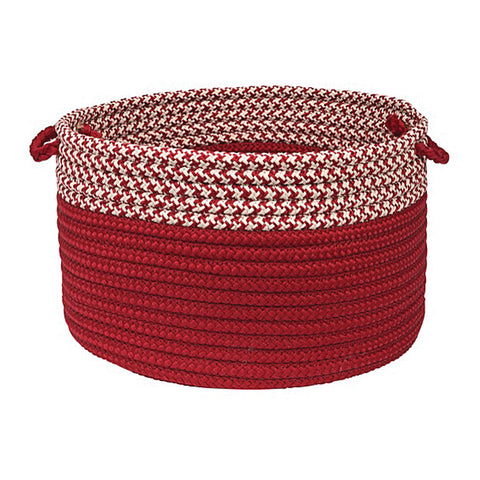 Colonial Mills Houndstooth Dipped Basket Red 24"x14"