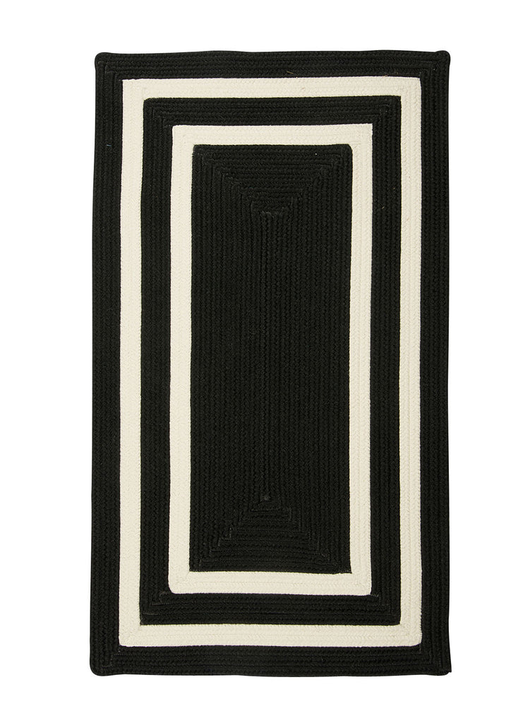 Colonial Mills Floor Decorative Braided La Playa Black & White Rectangle Area Rug 2'x3'