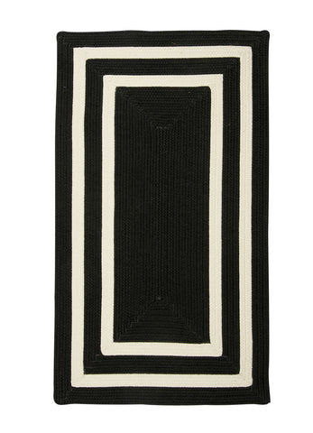 Colonial Mills Floor Decorative Braided La Playa Black & White Rectangle Area Rug 2'x6'