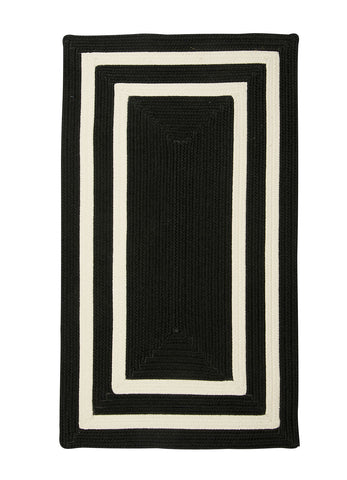 Colonial Mills Floor Decorative Braided La Playa Black & White Rectangle Area Rug 2'x12'