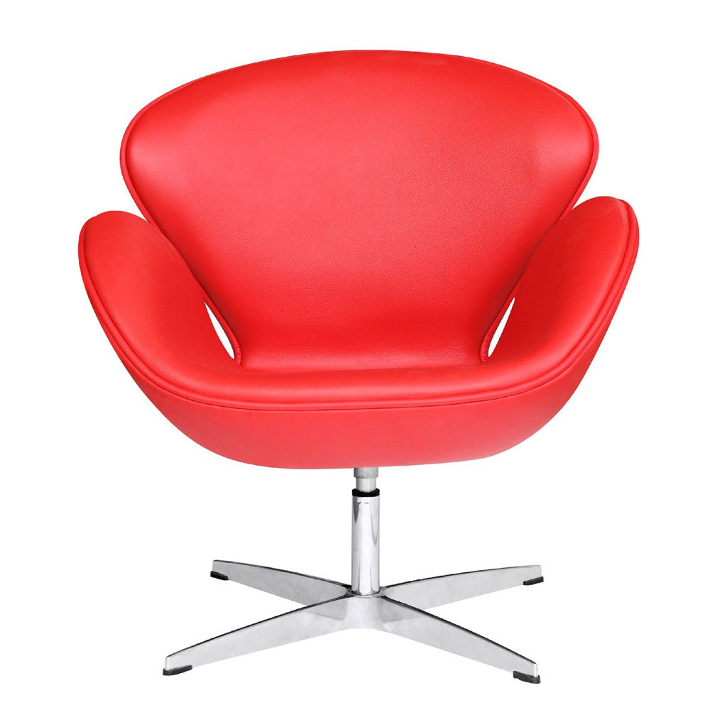 FINE MOD IMPORTS SWAN CHAIR LEATHER RED
