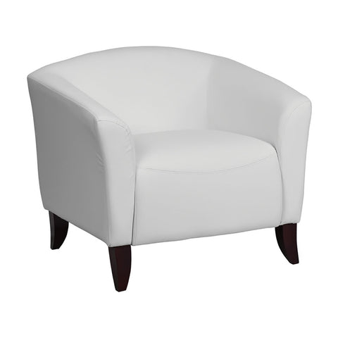 Flash Furniture Hercules Imperial Series White Leather Executive Reception Waiting Room Guest Chair