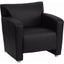 Flash Furniture HERCULES Majesty Series Black Leather Chair Home Office Seating Living Room Fixed Cushion Sofa with Aluminum Feet