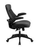 Flash Furniture Mid-Back Black Leather Executive Swivel Office Chair With Back Angle Adjustment And Flip-Up Arms BL-ZP-804-GG